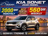 KIA SONET 2026 MODEL FOR RENT CALL 50399151/77424040/30403433